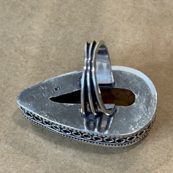 🆕 Norina Jasper And Sterling Silver Big Ring Size 7 - 🆕